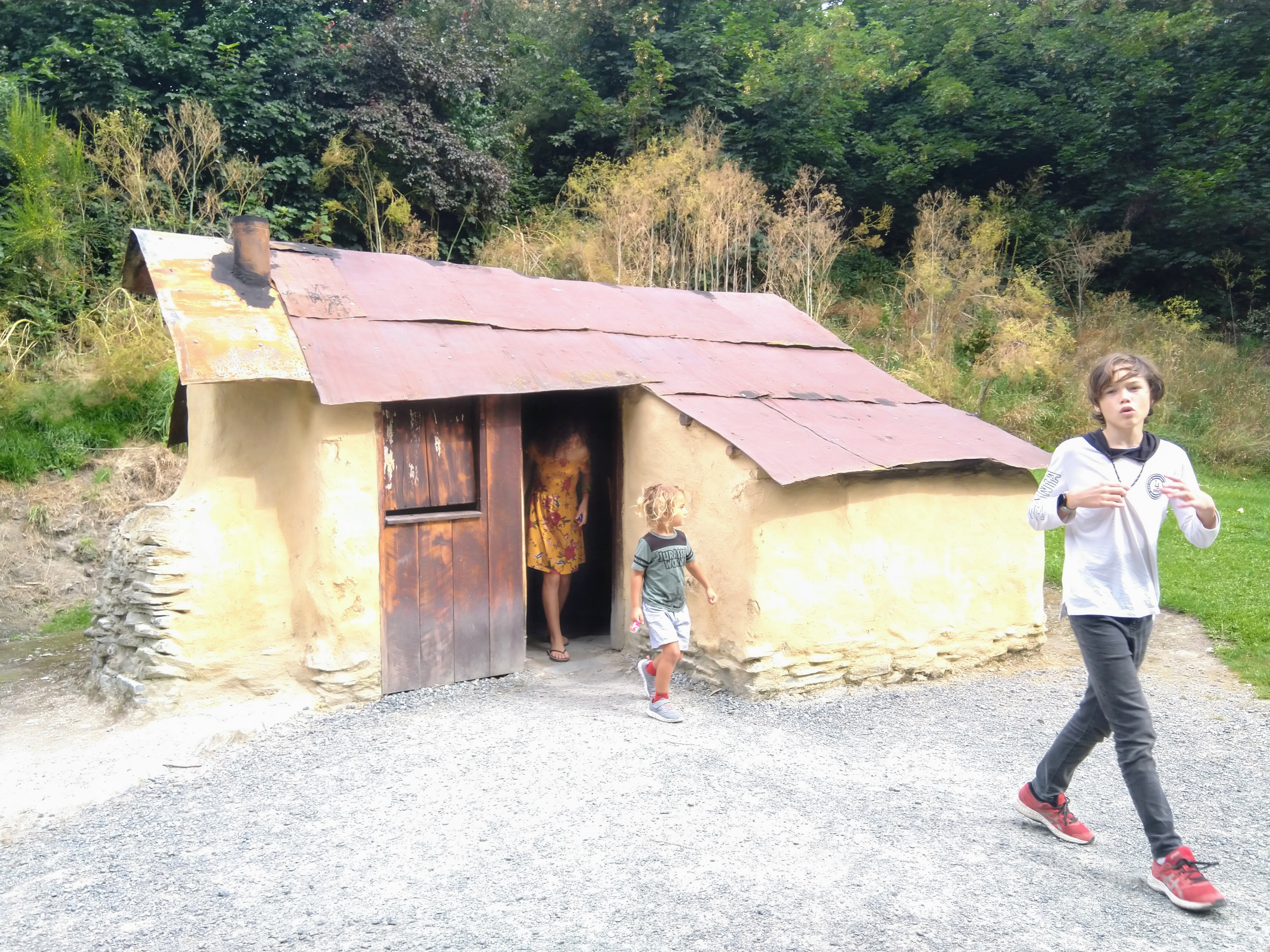 Chinese Settlement in Arrowtown, New Zealand showing historic buildings and cultural heritage site