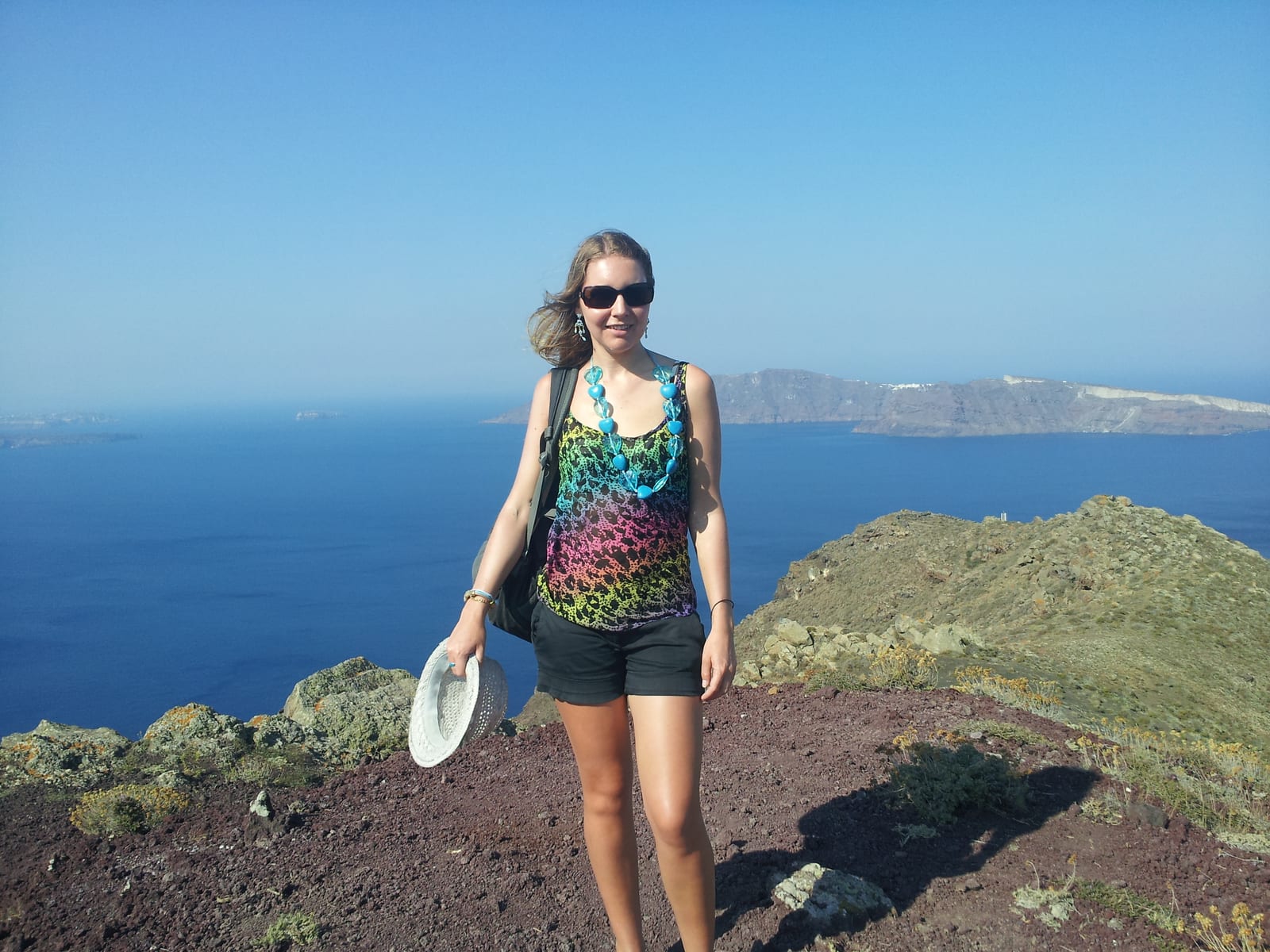 Fira to Oia walk later in the morning, Santorini, Greece