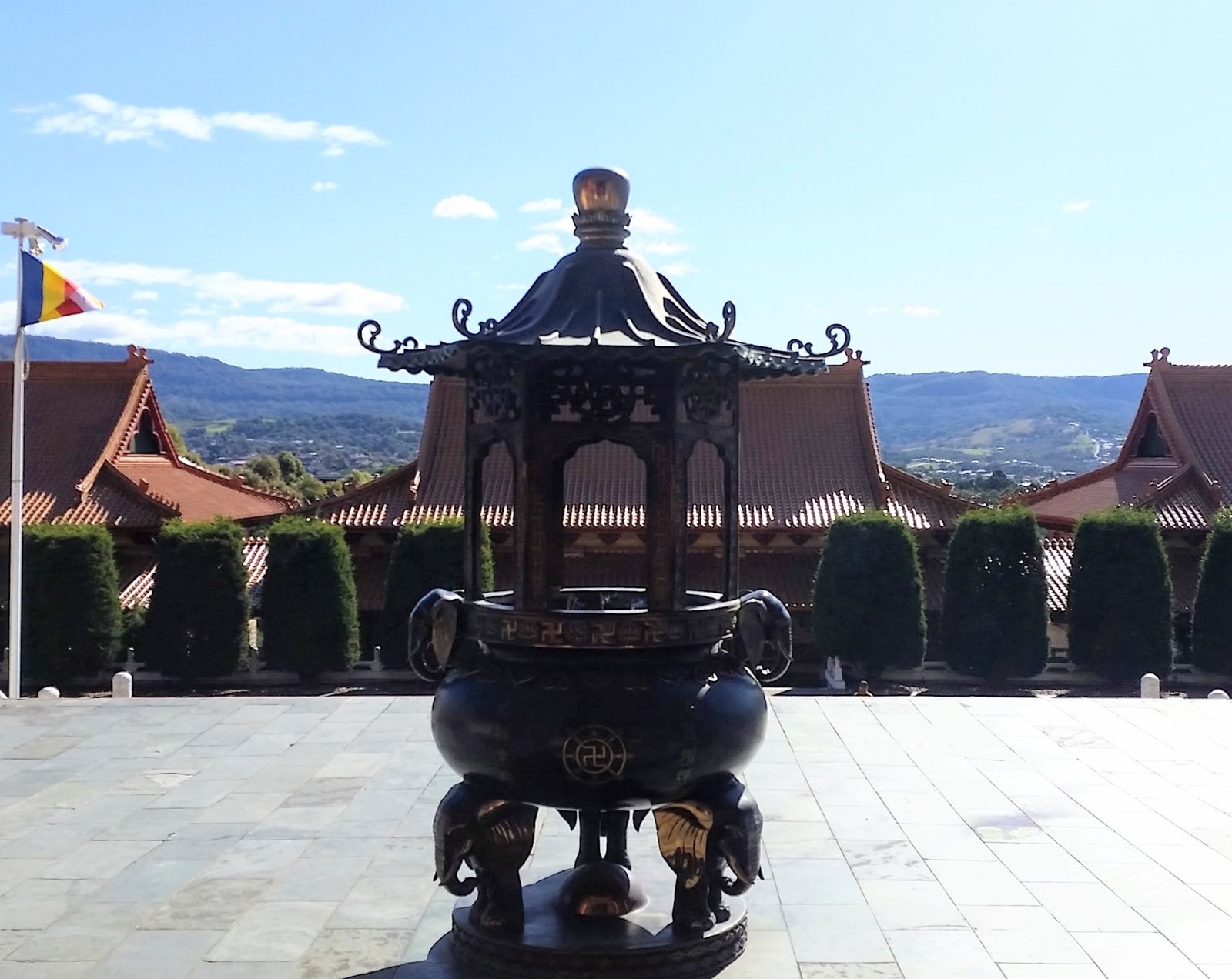 View toward the main shrine at Nan Tien Temple, Sydney NSW