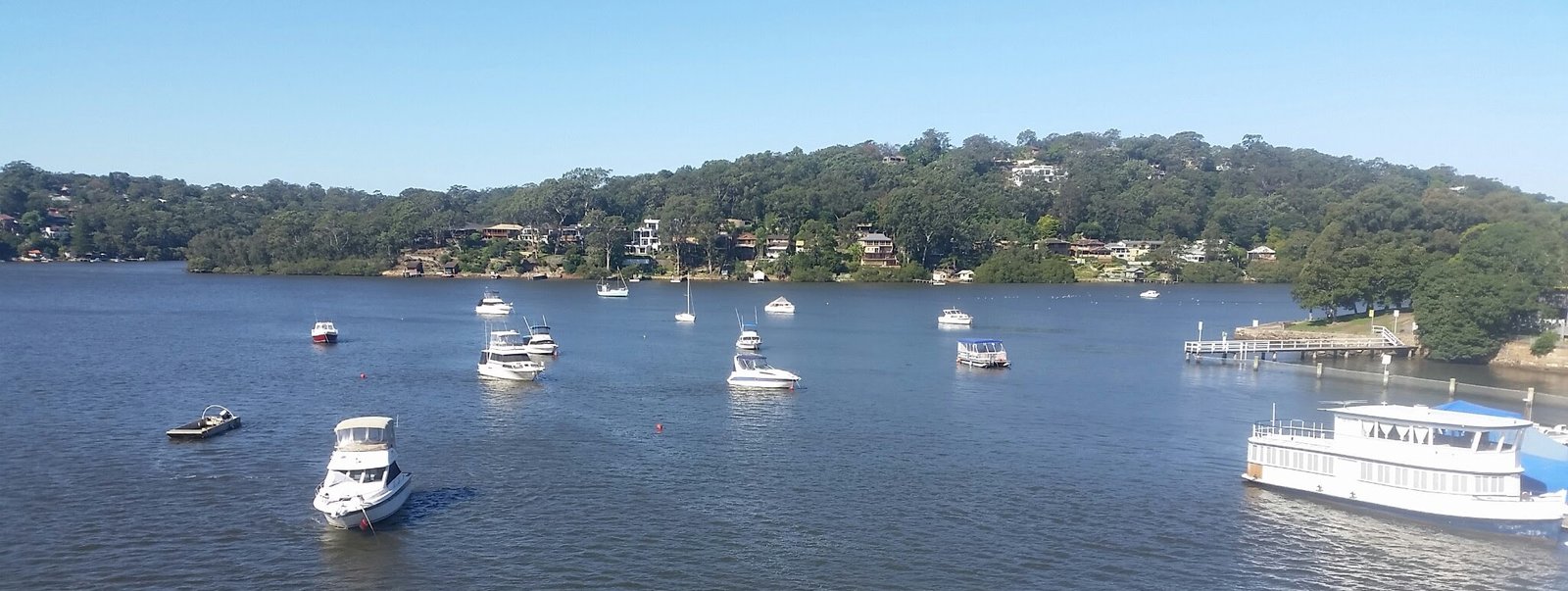 Boats and water near the Como rail bridge, Sydney