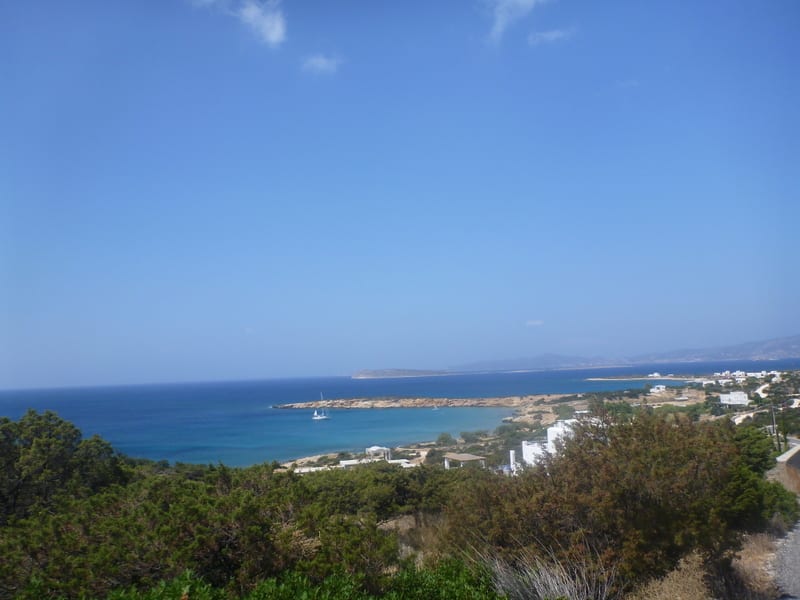 Coastline and turquoise bay on Paros Island, Greece