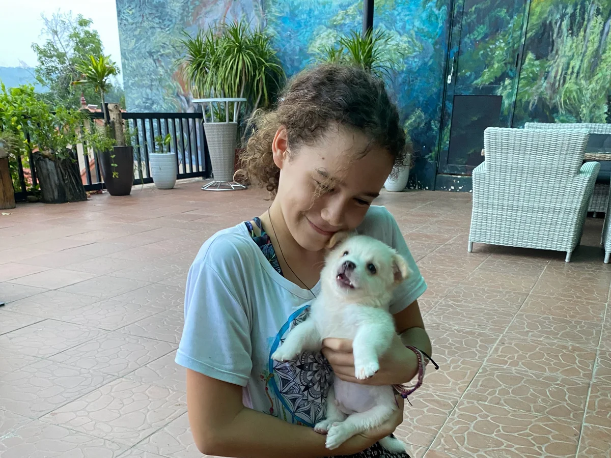 We made friends with the resident puppy at Phong Nha Lake House - October 2020
