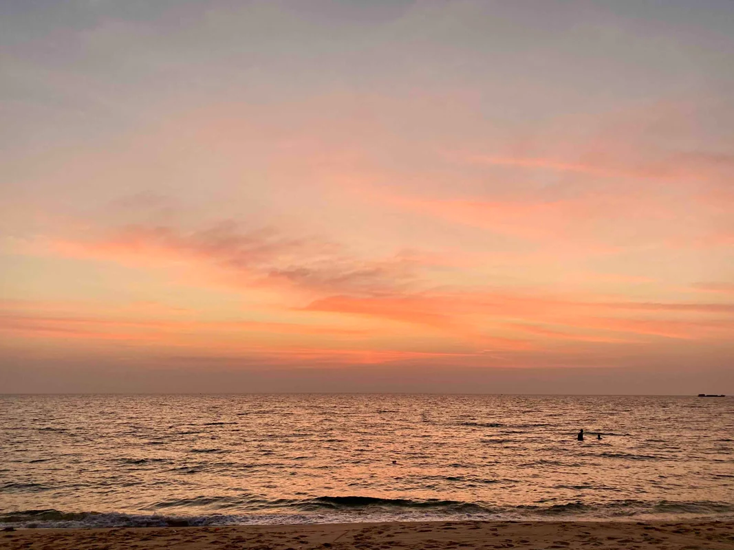 Beautiful sunset over Phu Quoc Island Vietnam - Serene beach scene with warm colors