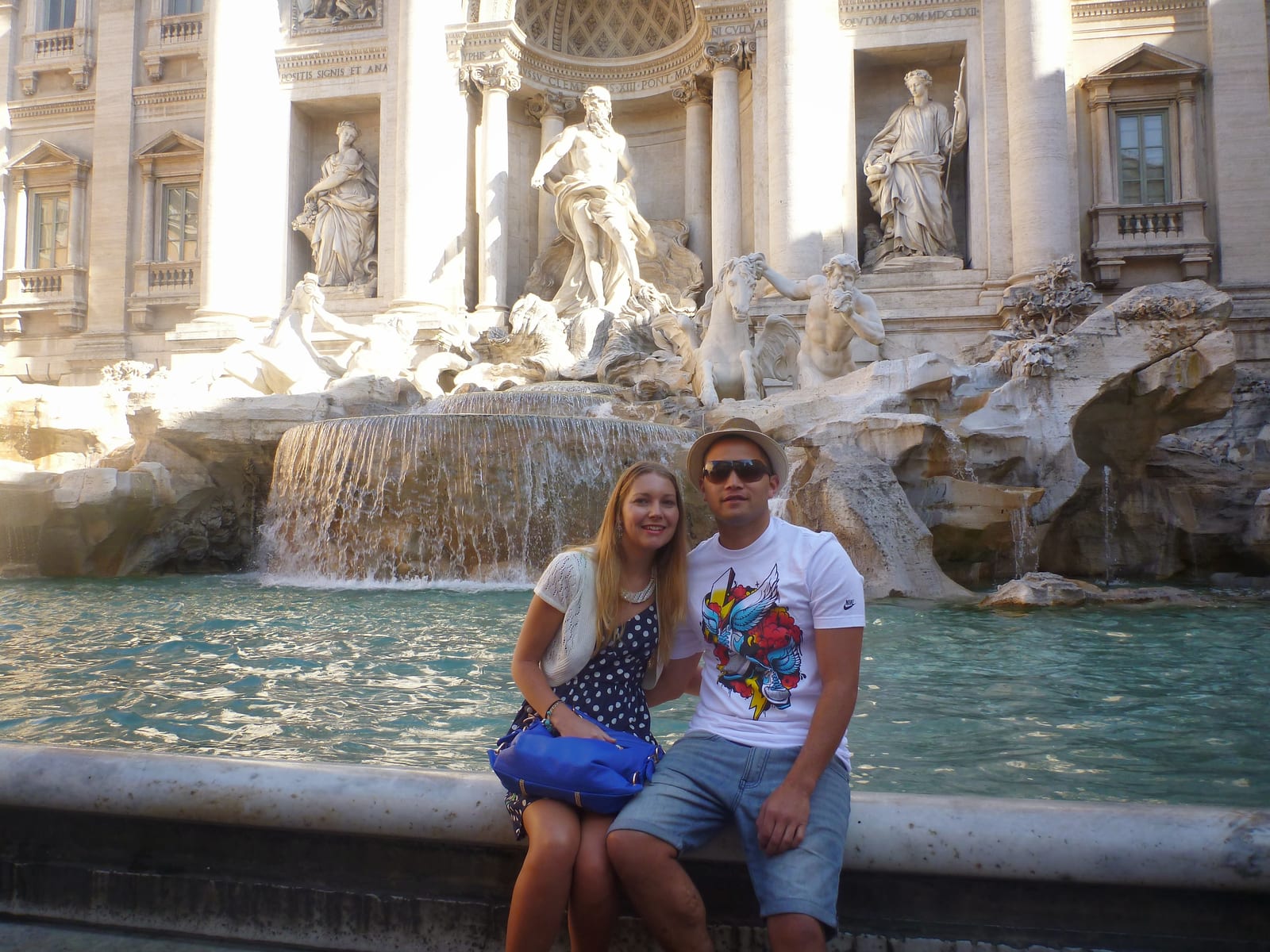 Melissa and Rimaha at the Trevi Fountain in Rome, Italy, 2013